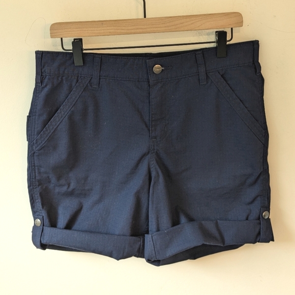 Carhartt Women's Force Original Fit Work Short Navy Blue Size 10 - Picture 1 of 9